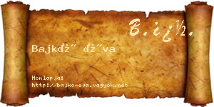 Bajkó Éva névjegykártya