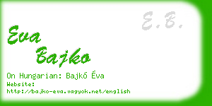 eva bajko business card